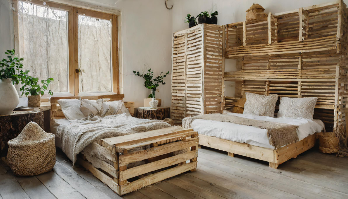 camas con palets, cama de palet
